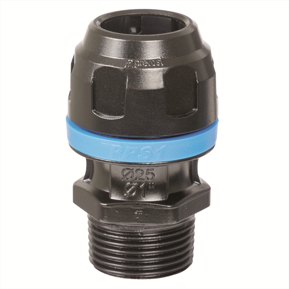 PPS1 MM Aluminium tapered male threaded straight fitting for pipe